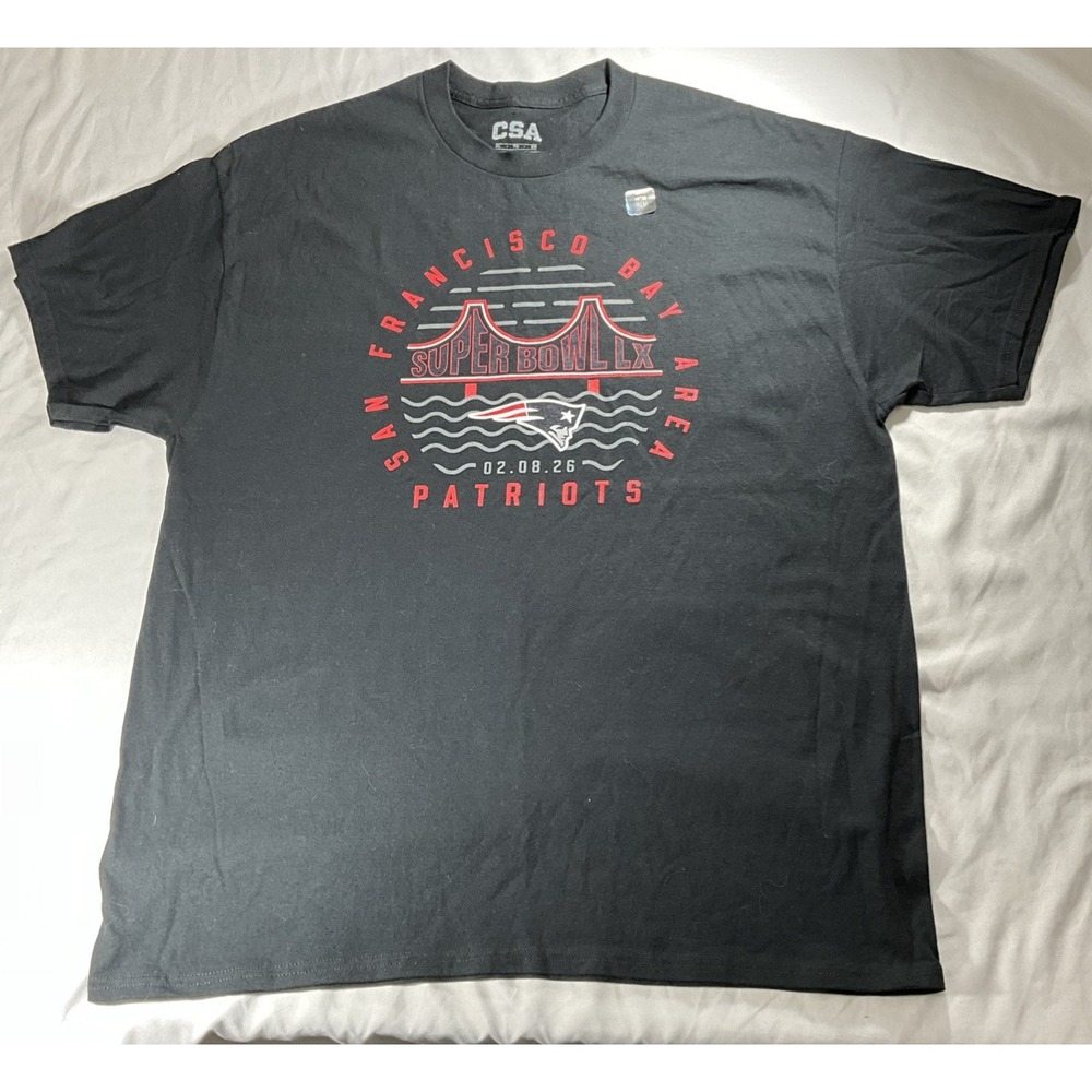 New England Patriots Super Bowl LX Black Shirt Men's XL